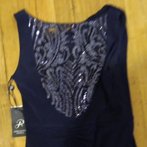 Adrianna Papell Blue Sweetheart Maxi Gown 6 NWT - Picture 3 of 7